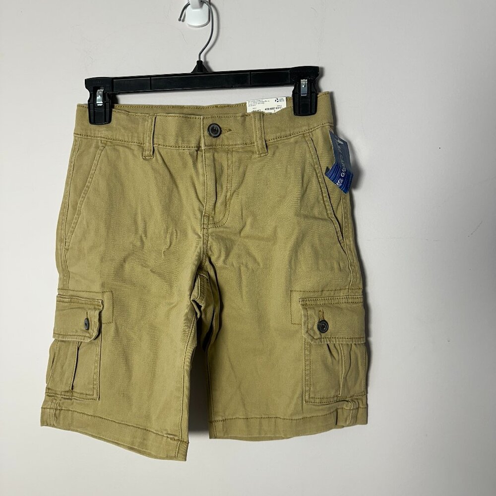 NWT New Arizona Jean Co Boys Cargo Shorts Khaki Flex 12 Regular